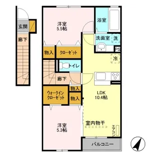 サニーフラット【2階】の間取り