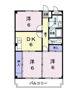 パストラル・宮ノ上【3階】の間取り