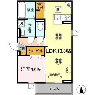 メルウェル城南【1階】の間取り