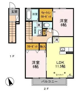 パレット D【2階】の間取り