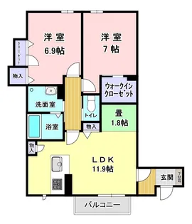 シャーメゾンみやび【1階】の間取り