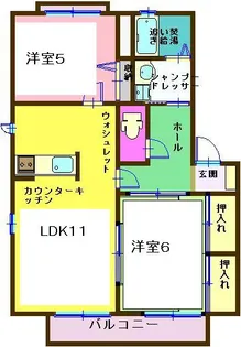 プルミエラムールB棟【2階】の間取り