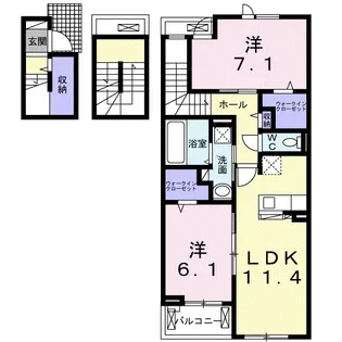 2LDKの間取り画像