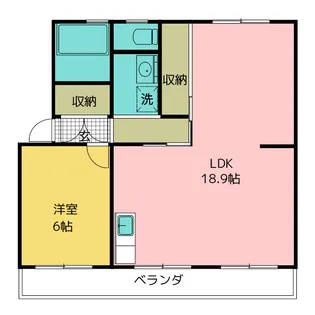 ハイツ道原【1階】の間取り