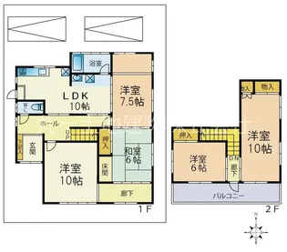 千葉県千葉市中央区仁戸名町【一戸建】の間取り