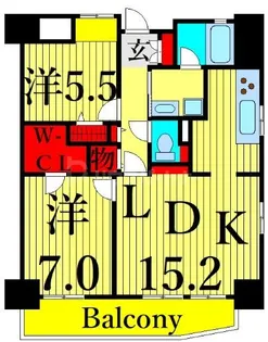 2LDKの間取り画像