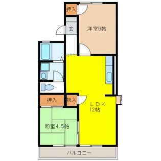 コーポハイブリッヂ【2階】の間取り