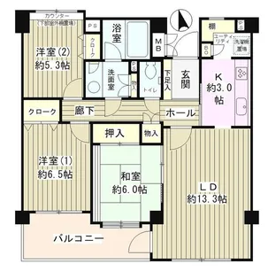 成城ストリームハイツ【2階】の間取り