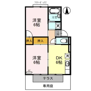 サニーハイツフミ B棟【2階】の間取り