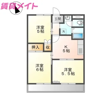 パールロイヤル江島【2階】の間取り