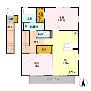 ウインド・ヒルB【2階】の間取り