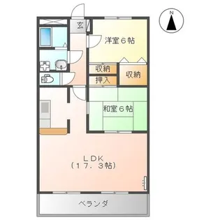 2LDKの間取り画像