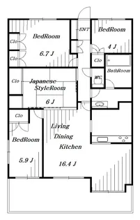 モアクレスト千葉A棟【9階】の間取り