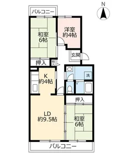 URコンフォール城山【4階】の間取り