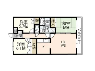 溝手ビル【3階】の間取り