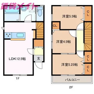 三重県鈴鹿市下箕田2【一戸建】の間取り