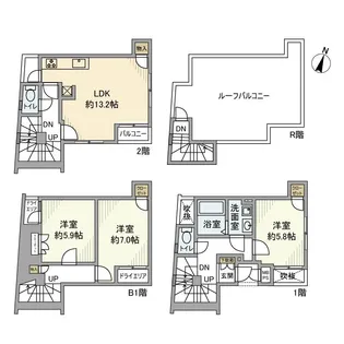 東京都渋谷区西原3【一戸建】の間取り