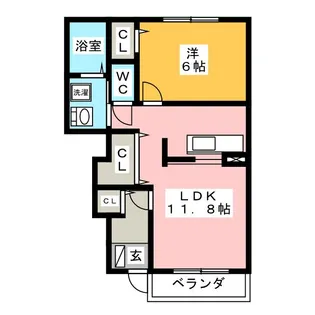 サニーブライト【1階】の間取り