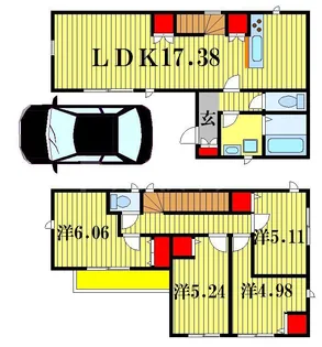 千葉県柏市常盤台【一戸建】の間取り