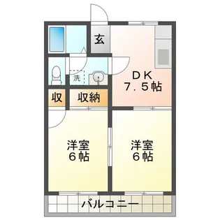 明石ハイツ B【2階】の間取り