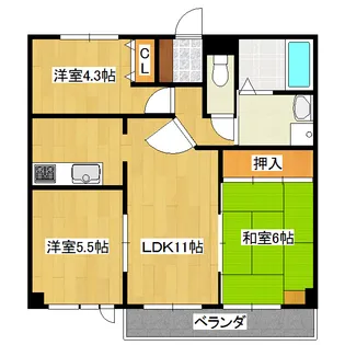 日映マンションIII【9階】の間取り