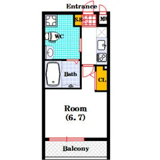 レジディア谷町【2階】の間取り