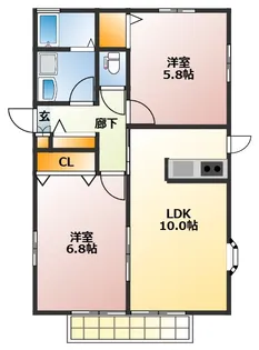 シャーメゾンタウン南中里B【2階】の間取り