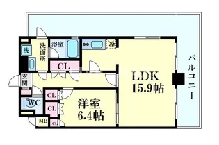 1DKの間取り画像