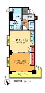 シャングリ・ラ【6階】の間取り