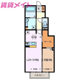 ラウレ松原【1階】の間取り