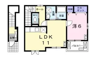 神奈川県厚木市上落合【アパート】の間取り