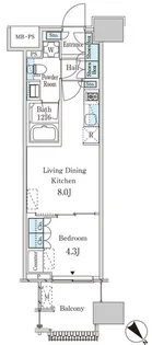 レガシス中目黒【6階】の間取り