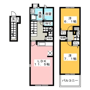 グランツ プランドール【2階】の間取り