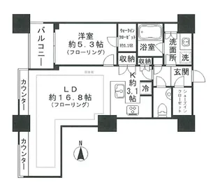 高輪ザ・レジデンス【18階】の間取り