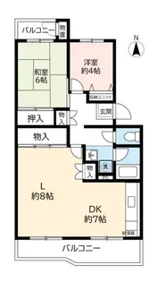 UR洛西新林北【2階】の間取り