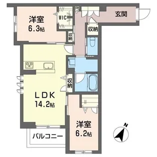 リヴァソーレ【2階】の間取り