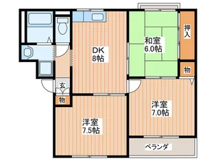 Mクレ-ル B棟【3階】の間取り