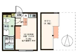 ハーモニーテラス梅島II【2階】の間取り