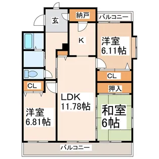 レジデンスNAKAMURA【3階】の間取り
