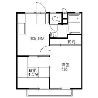 ホワイトハイツ宝木【1階】の間取り
