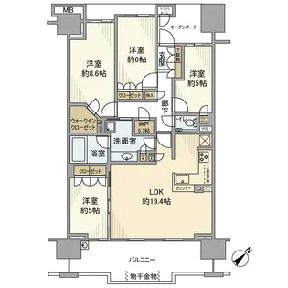 プラウド新浦安パームコートC棟【5階】の間取り
