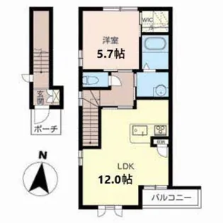 SARA B【2階】の間取り