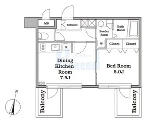 レジディア西新宿II【4階】の間取り