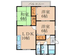 コスモシティK【2階】の間取り