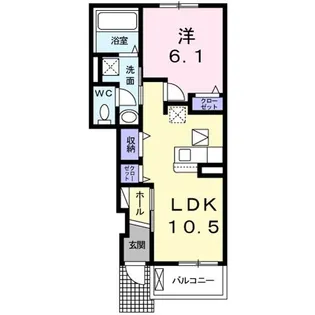 メゾンドール三田4号館【1階】の間取り