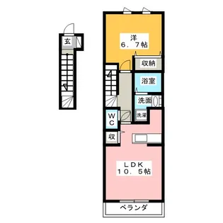 クラージュ B棟【2階】の間取り