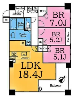 グランアジール都筑ふれあいの丘【2階】の間取り