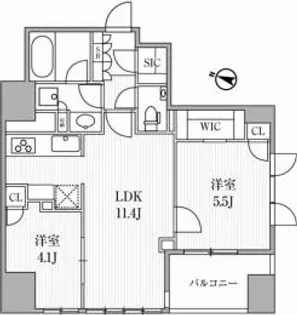 ディームス大手町ノース【8階】の間取り