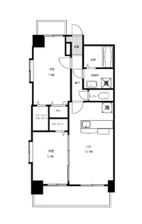 リヴェールコート姪浜【5階】の間取り