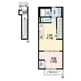 アムール 川原田【2階】の間取り
